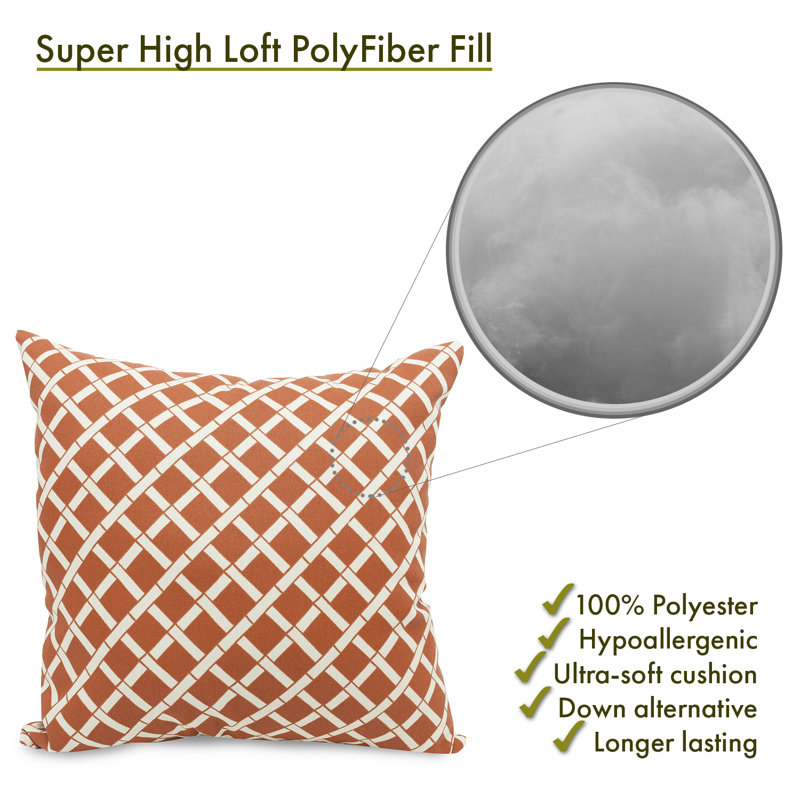 Coussin Bamboo, Orange brûlé, H 20 po x l 20 po x P 8 po