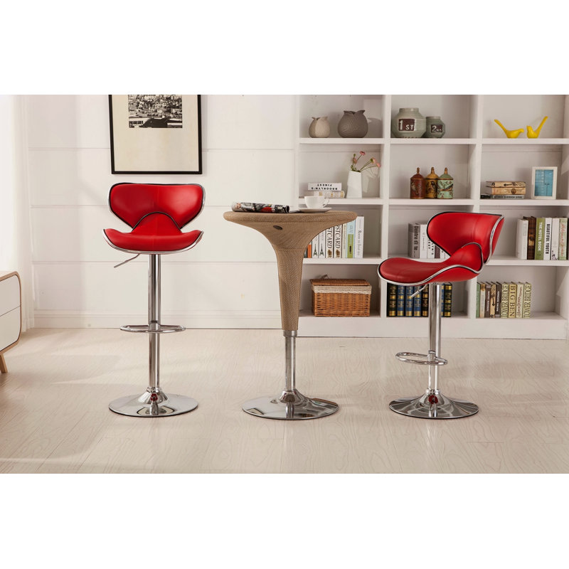 Ensemble de 2 tabourets de bar Upholstery Airlift, Rouge