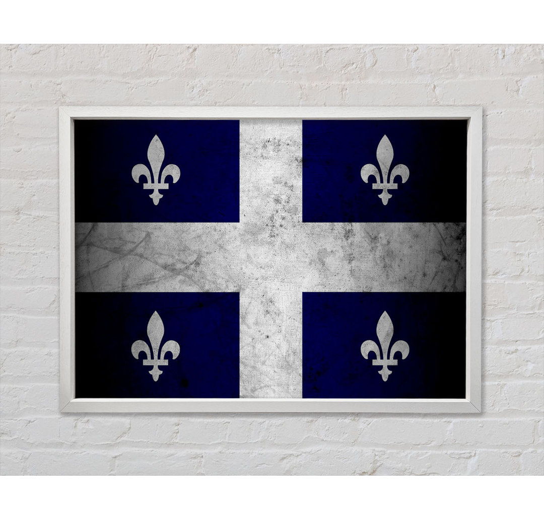 Quebec Grunge Flagge - Druck