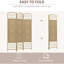 Paravent en bois naturel 3. Cloison d'intimité tissée à la main. S'améliore dans les pièces. , Papier double face. Pour le salon, la chambre à coucher, le bureau. Pliable, peu encombrant. Aucun assemblage requis. Pièce de moustiquaire de 5,6 pi.