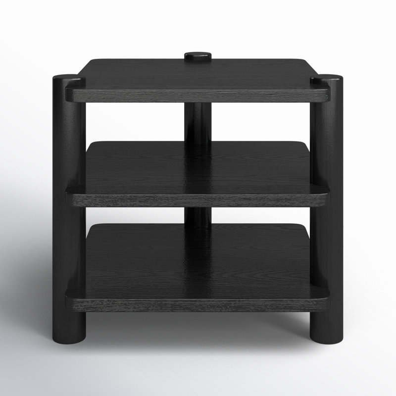 Hepburn 3 Shelf Wood Accent Table, Black