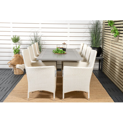 Jayesh 8 - Person Patio Dining Set with Extendable Rectangular Table