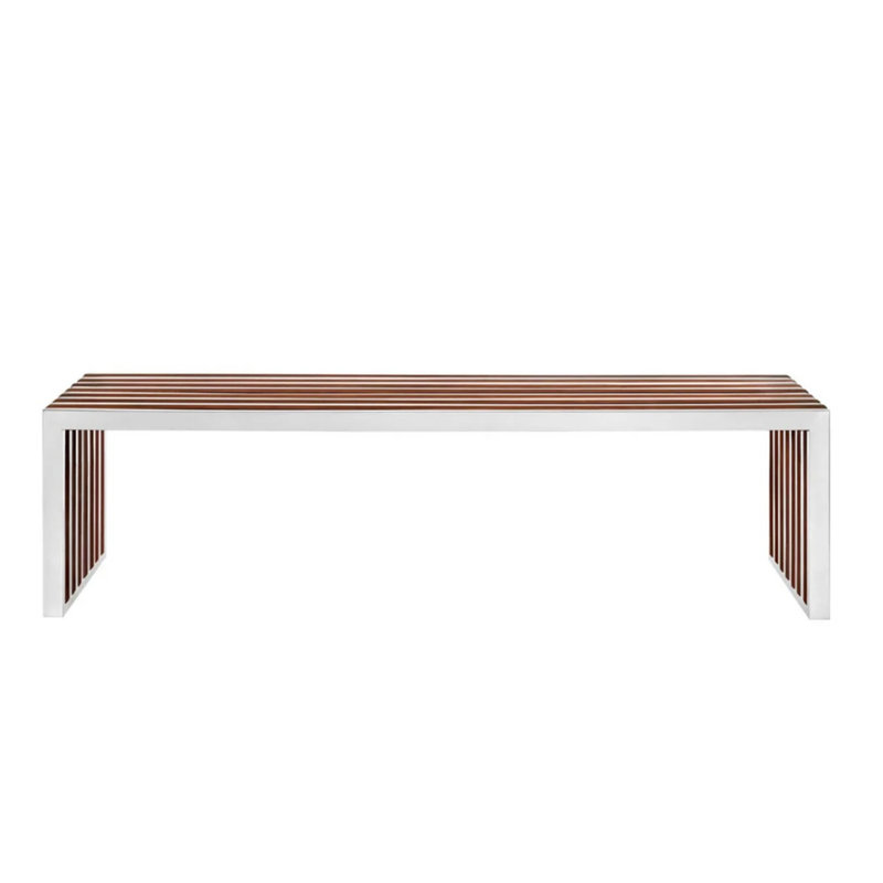 Banc en noyer, H 17 po x l 55 po x P 16,5 po