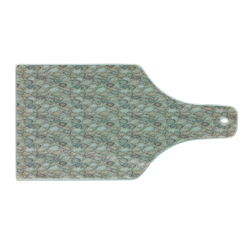 Ambesonne Stone Tempered Glass Cutting Board Nature Abstract Pebble Form Multicolor