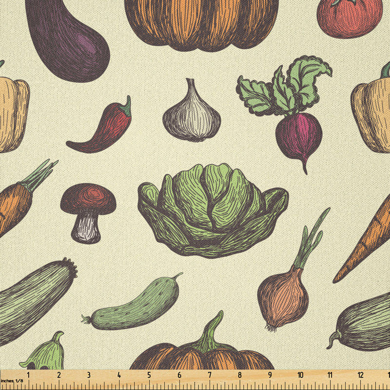Vegan Mushrooms Fabric