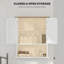Armoire de salle de bain murale moderne avec 2 portes, tablette réglable, au-dessus de la toilette