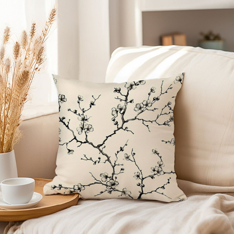 Botanical Tree IV Rustic Throw Pillow Cover, 16"H x 16"W