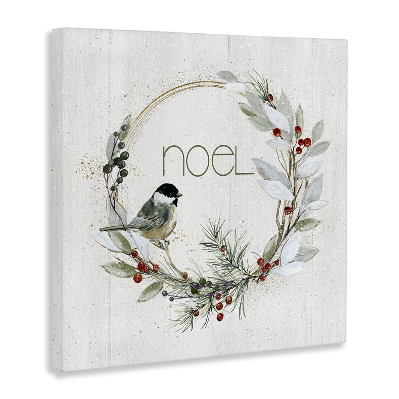 Simple Noel Wreath Canvas Wall Art by Livi Finn, 36" H x 36" W