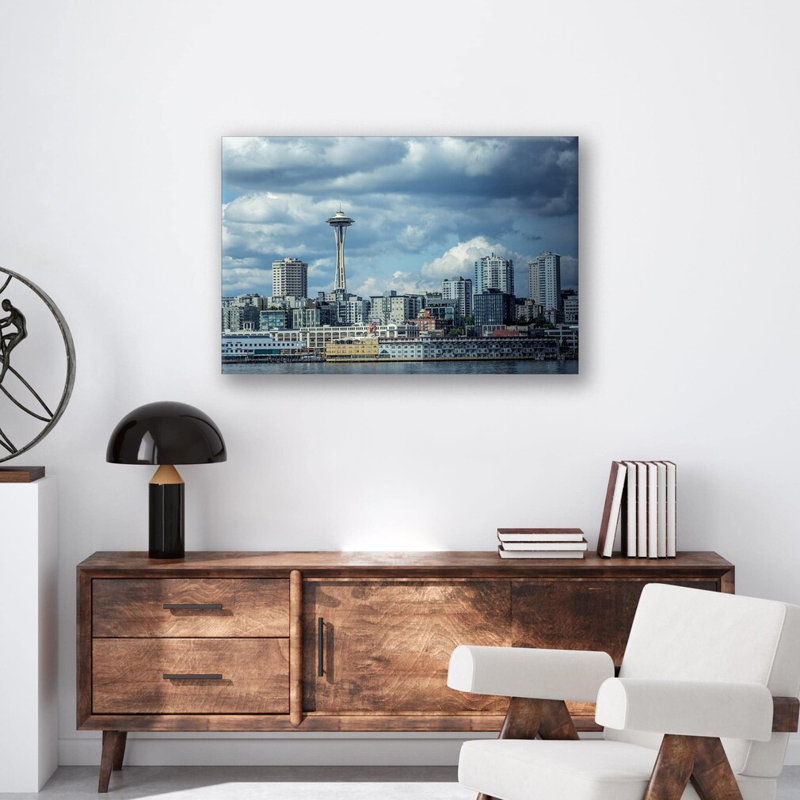 Space Needle Print Wall Art - Seattle Skyline Poster - Urban Cityscape Landmark Artwork - Washington State Travel Print - Modern Minimalist City Decor - Architectural Icon Wall Art - USA Travel Inspired Gift