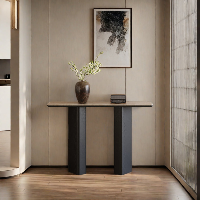 Console Retro Minimalist Design, H 33,46 po x l 39,37 po x P 13,78 po, Noir