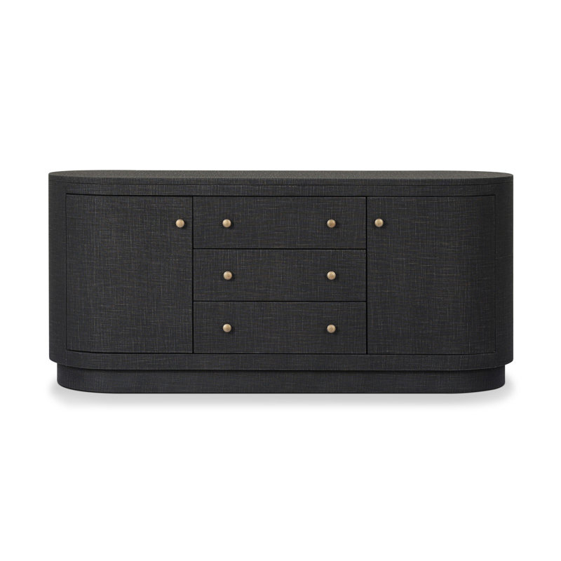 Amelia Media Console, Black Linen