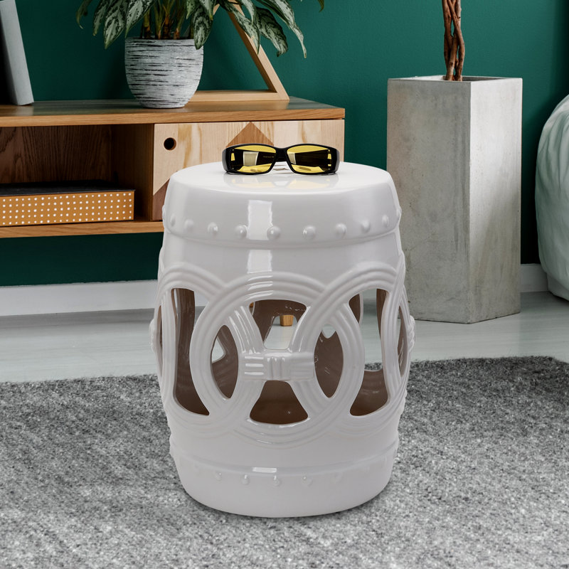 Table de bout Xaire, Blanc, H 17 po x l 13,6 po x P 17,3 po