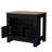 Black 2-Door Kitchen Island