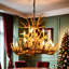 Luminaire suspendu en laiton antique DEL Javid