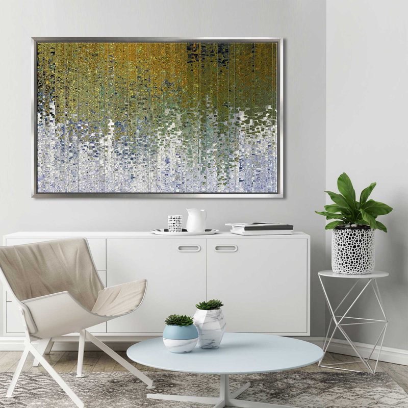 Abide In Me Square, John 15:5 by Mark Lawrence - Painting on Canvas, Silver Floater Frame, 31.5" H x 51.5" W x 2" D