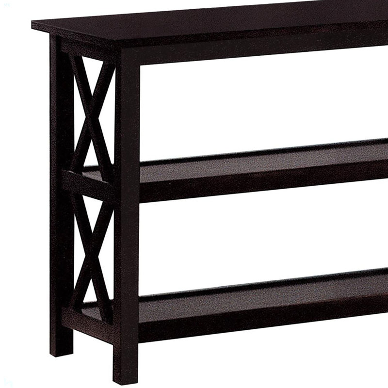 Deep Merlot Sofa Table With 2-Shelf