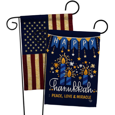 Double Sided 18.5'' H x 13'' W Polyester Hanukkah Garden Flag