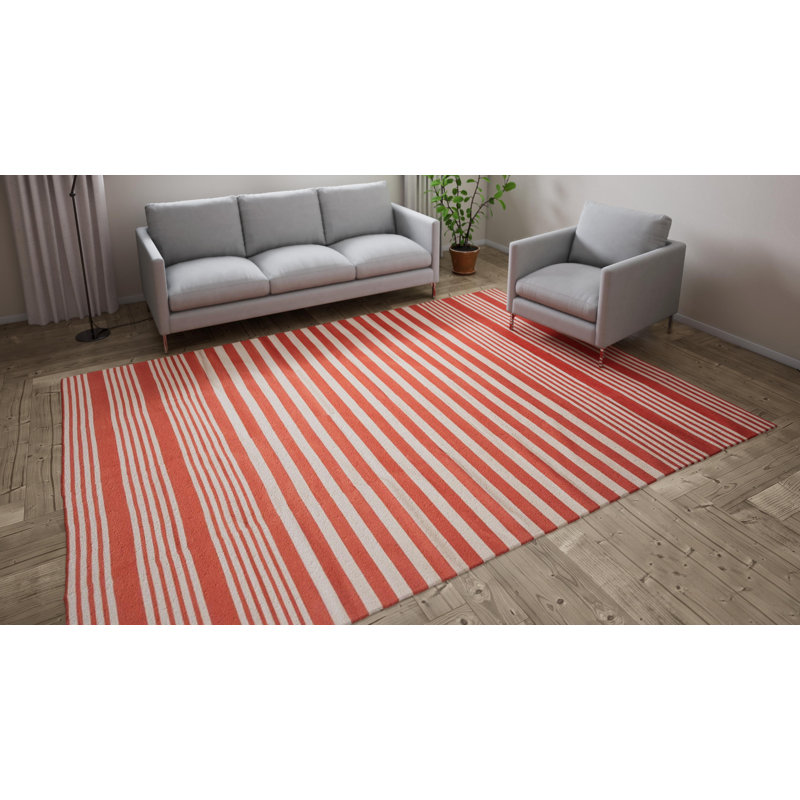 Red Flatweave Cotton Rug - 8'1"" x 11'1""