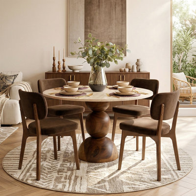 Modern Velvet Dining Chairs Set Of 4, Upholstered Dining Side Chairs With Solid Wood Frame