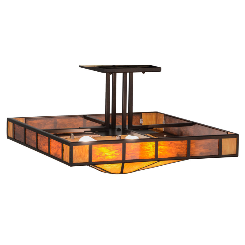Plafonnier semi-encastré 4 lumières 34 po