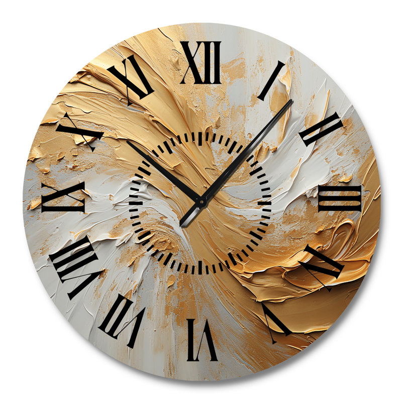 Horloge murale or et beige, Grand
