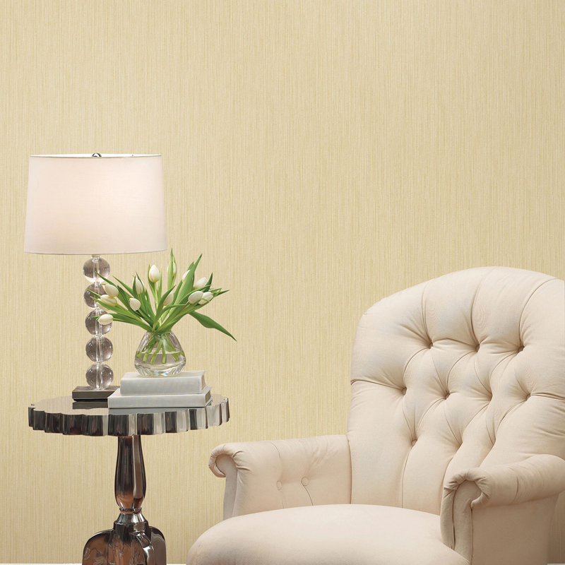Palazzo 2 Plain Vertical Texture Wallpaper Roll, Light Yellow