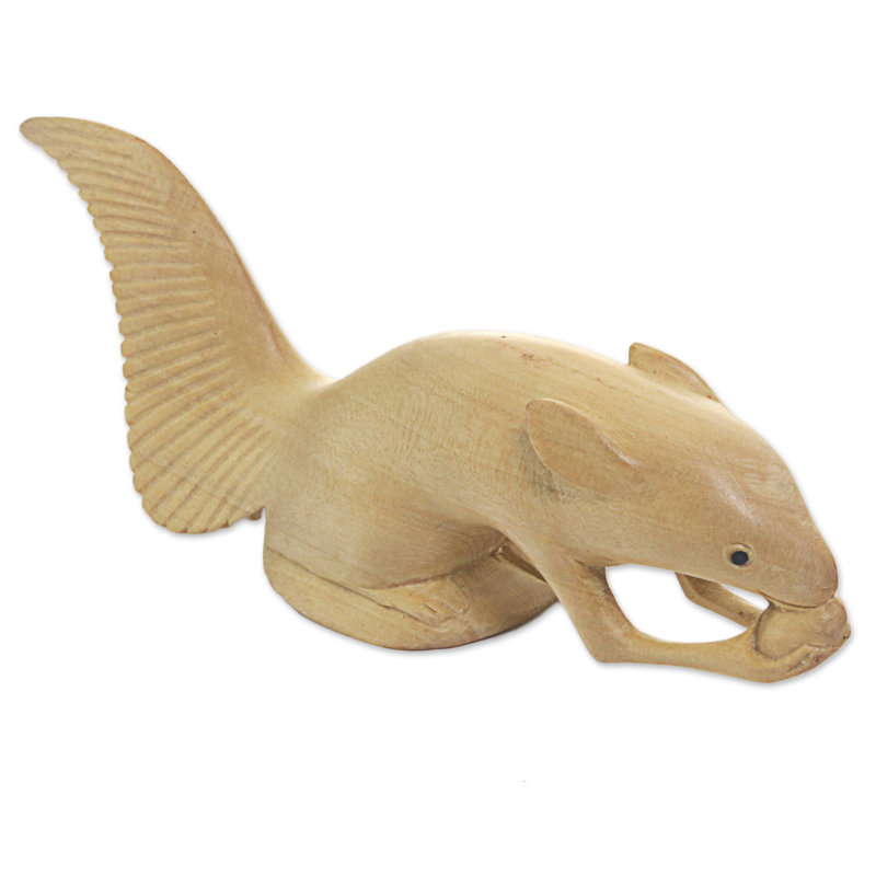 Figurine écureuil en bois d’indonésie de fête Maplecrest