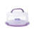 10In Plastic Cake Carrier With Handle, Round Cake Holder With Lid Pink Cake Container For 6In/8In/10In Cake(Purple)
