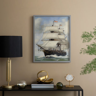 NAUTICAL Series LXV III, reproduction d'art encadrée - bois massif