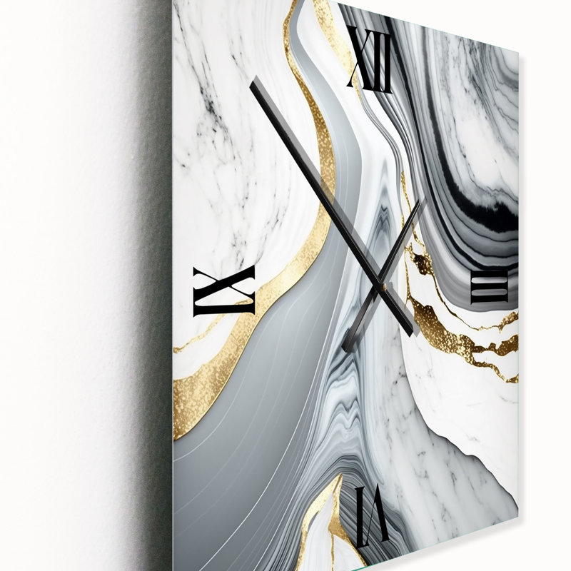 Abstract Geode Marble Waves II - Horloges murales abstraites, H 40 po x l 30 po x P 1 po
