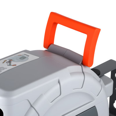 Retractable Garden Hose Reel, 1/2 in x 50 ft, Wall Mounted Hose Reel with 9-Function Sprayer Nozzle and 180° Swivel Bracket, Any Length Lock, Automatic Slow Rewind System, for Garden Watering