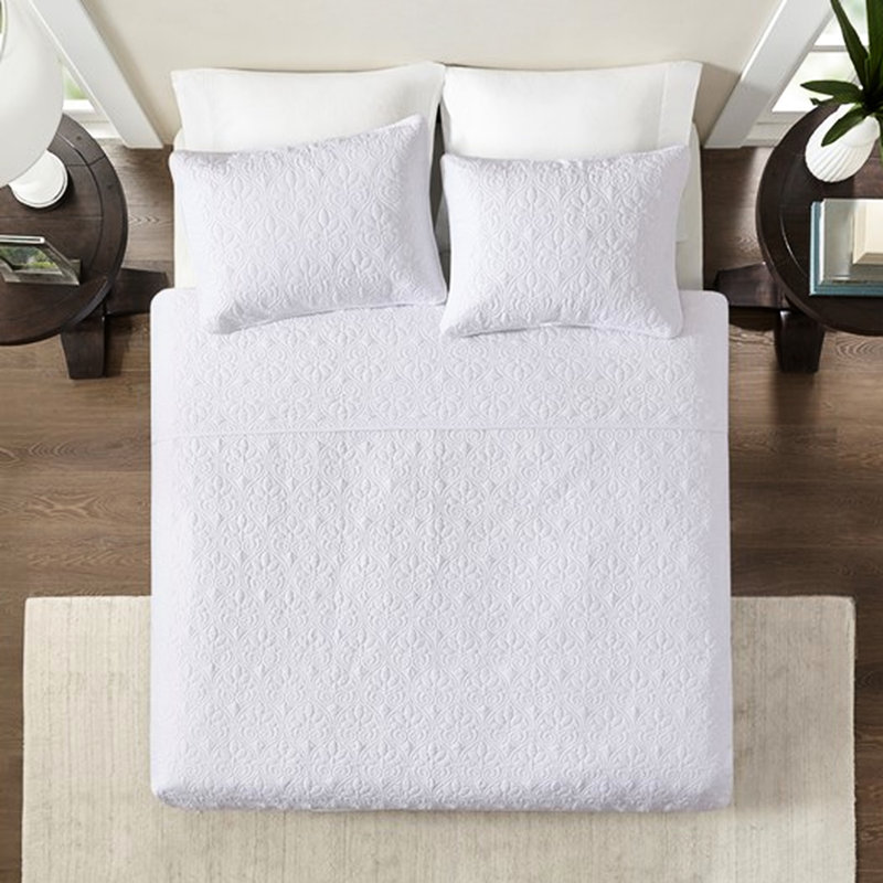Reversible Quilt For Twin/Twin Xl - White Color Summer & Winter Use Pre-Washed Cotton Filling Quilting Includes 2 Shams Machine Washable And Bedding Choice Fill Matching