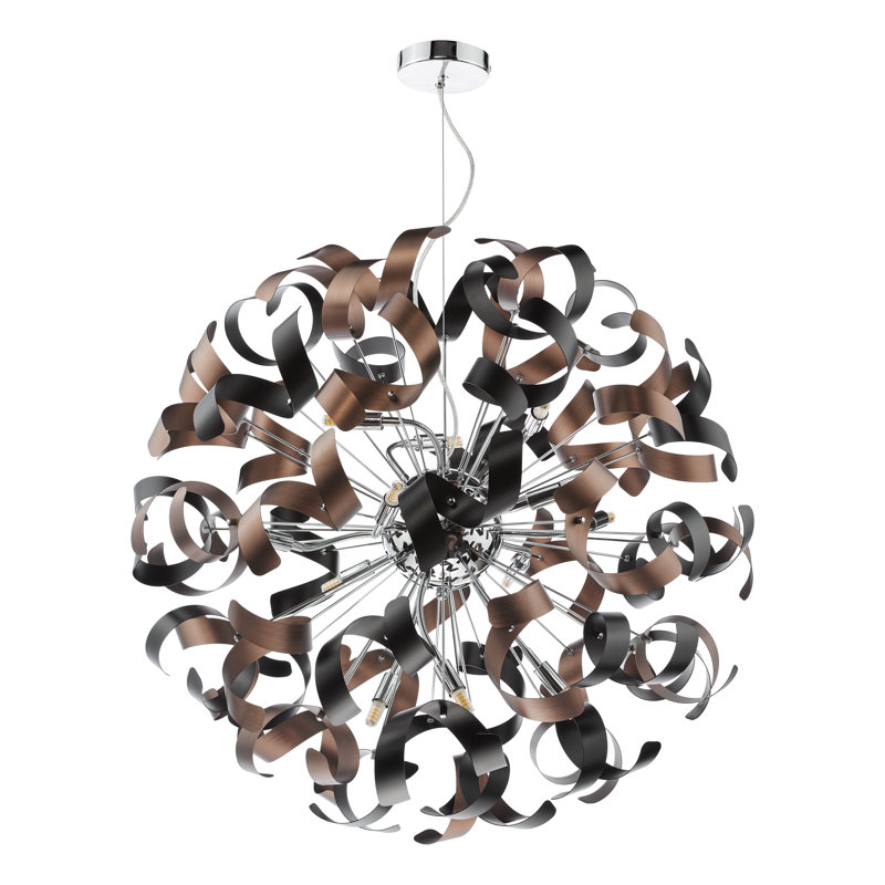 - Light Pendant, 277cm H x 57cm W x 57cm D, 12 Lights, Polished Chrome