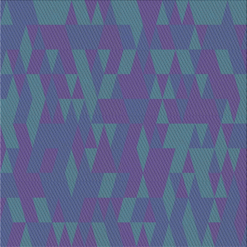 Tapis bleu/indigo à motifs, Carré 4 pi