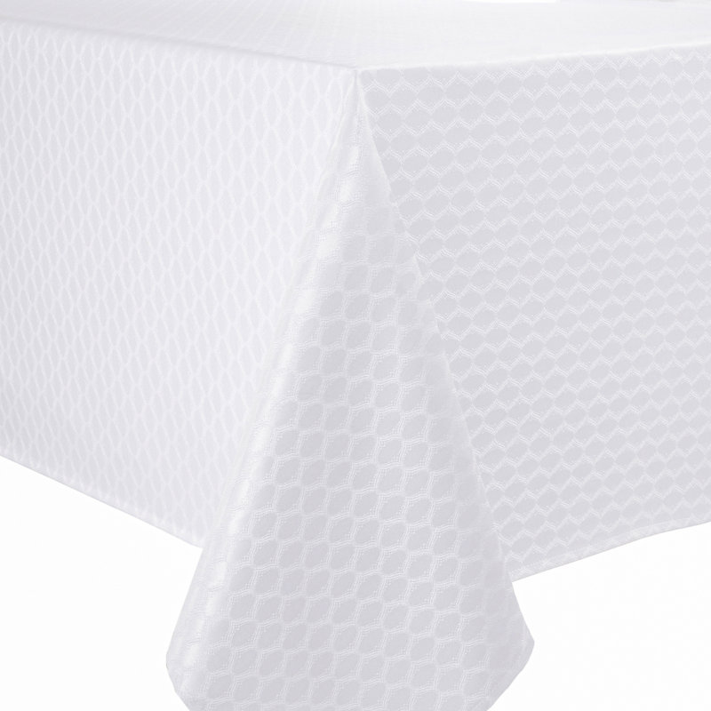 Lenox Olivia Tablecloth, White, 60" x 140" Rectangle
