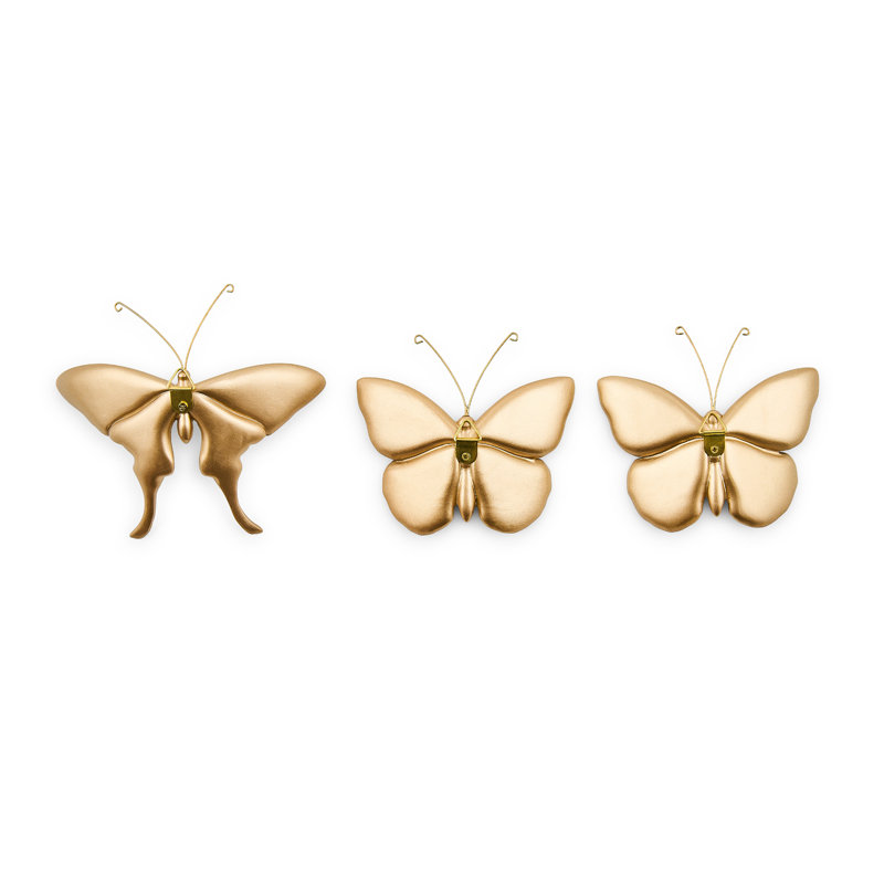 Mocha Butterfly Wall Decor Trio