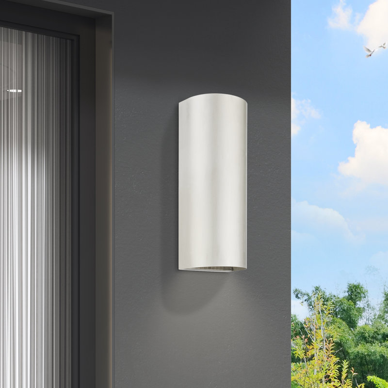 Dreylin 1 - Bulb 14" Outdoor Flush Mount, Brushed Nickel