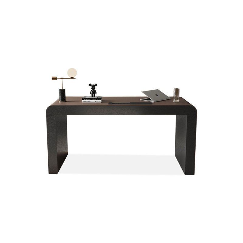 62.99" Coffee + Black Rectangular Manufactured Wood with 3 drawers Desk, 30.31" H x 62.99" W x 23.62" D