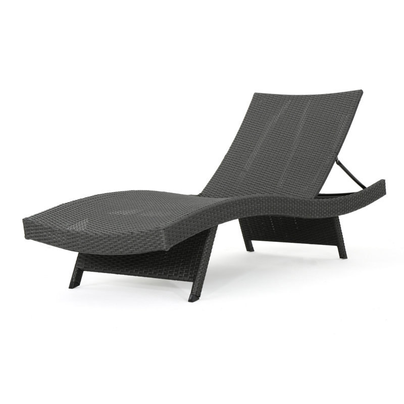 Chaise longue Salem Pe Wicker, 1, Gris