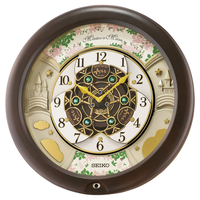 QXM391NRH Melodies In Motion Clock, Brown