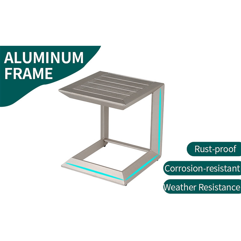 Table basse d'extérieur entièrement en aluminium