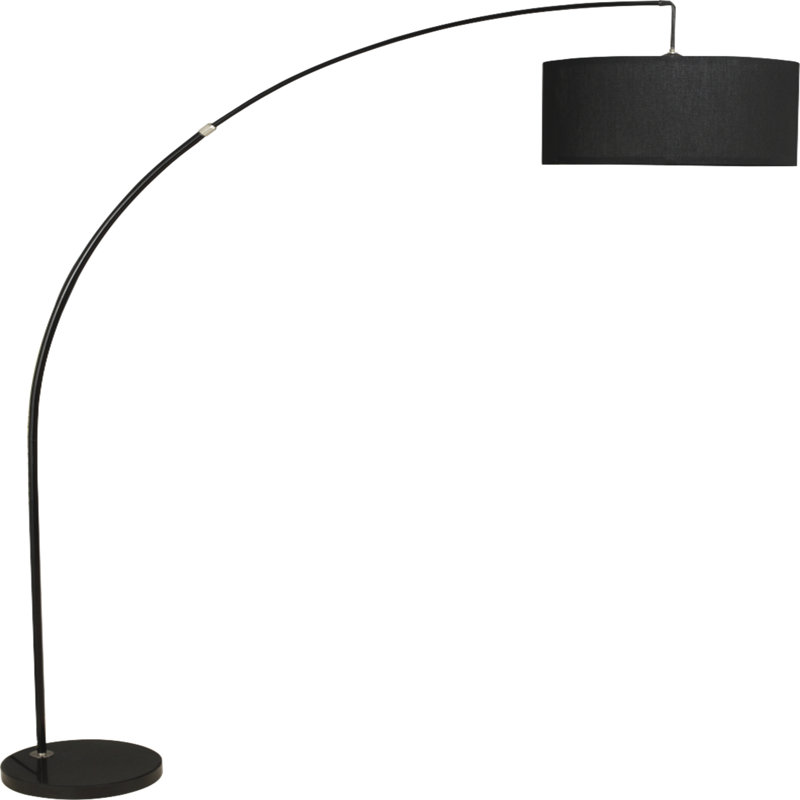 Lampe sur pied arquée noire 78 po avec abat-jour KD - Éclairage élégant et contemporain pour toute pièce