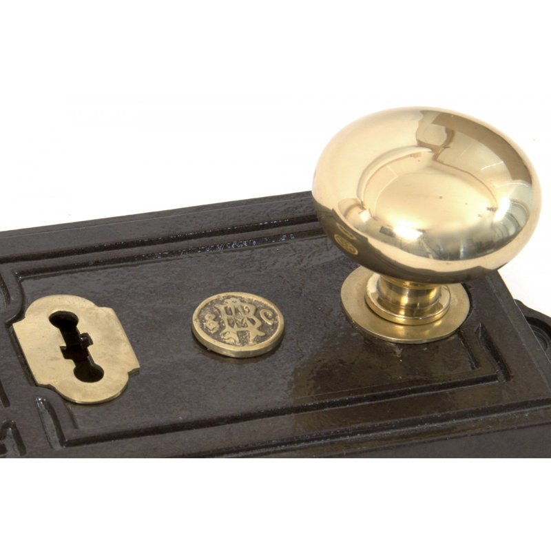 Mushroom Mortice/Rim Knob Set, Polished Brass