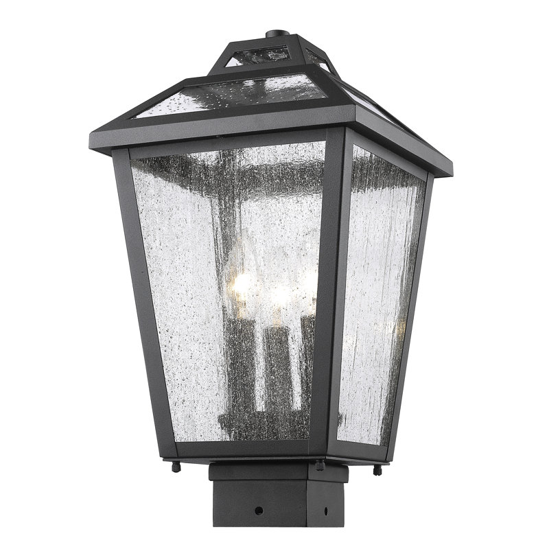Saxon Seeded Post Lantern, Oil Rubbed Bronze, 16" H x 9" W x 9" D
