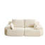 Velours côtelé beige 2 places pour salon avec mousse à mémoire de forme, pour animaux de compagnie, sans assemblage, aménagement personnalisable, support ergonomique pour les espaces en mousse pour le cou et le dos, rembourrage personnalisable et confortable-1414480795