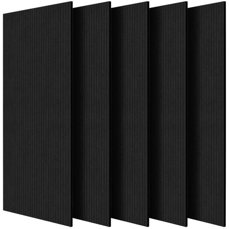 Acoustic Wall Panels 47.2 x 23.6 x 0.4 inch Self-Adhesive, Matte Black