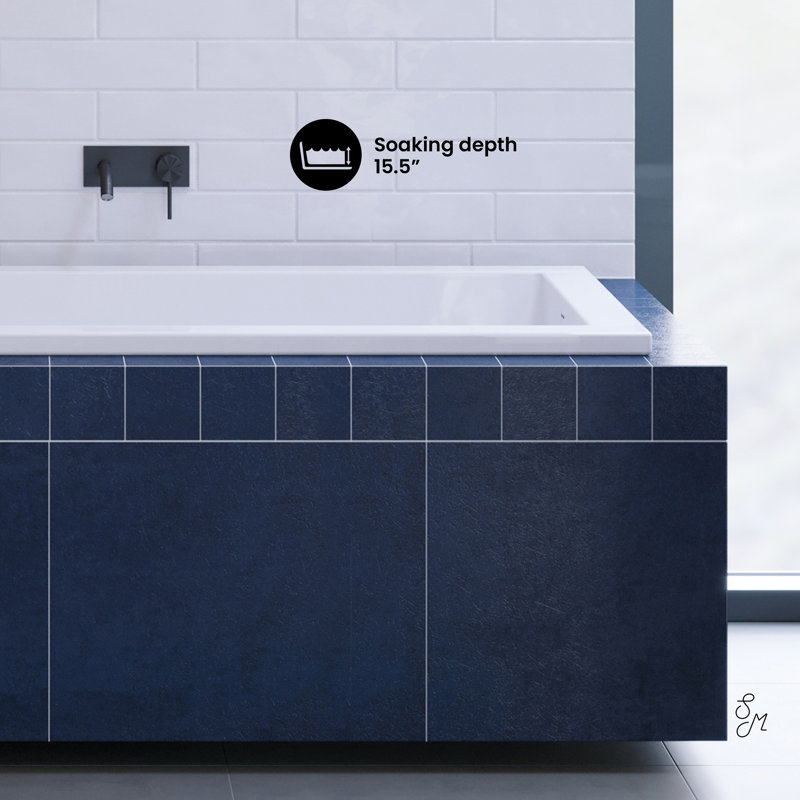 Voltaire 36" White Acrylic Drop-In Bathtub