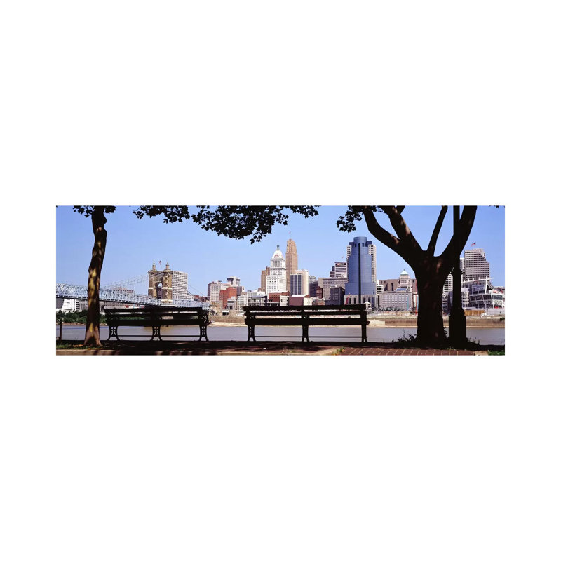 Cincinnati OH - Wrapped Canvas Panoramic Print, 30.48 cm H x 91.44 cm W x 3.175 cm D