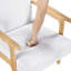 Chaise d'appoint grise avec mousse enveloppée et structure en bois massif, dimensions de 27 po x 29 po x 29 po, coussins attachés en tissu contemporain, capacité de poids de 300 lb, structure au fini naturel-30252592-30252598