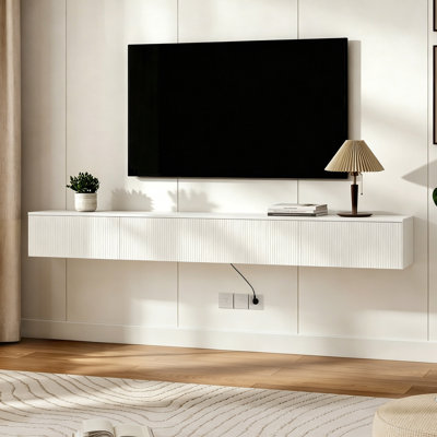 Meuble télé mural moderne avec rangement flottant 86,6 po Modern